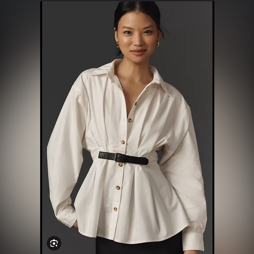 BY ANTHROPOLOGIE BELTED BUTTONDOWN SHIRT -Size 4